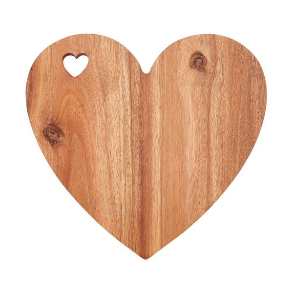 Doska v tvare srdca z akáciového dreva s bielym okrajom Premier Housewares, 30 × 28 cm