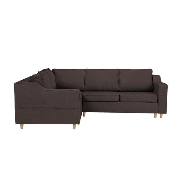 Tmavohnedá rozkladacia štvormiestna pohovka Mazzini Sofas Jonquille, ľavý roh-image-1