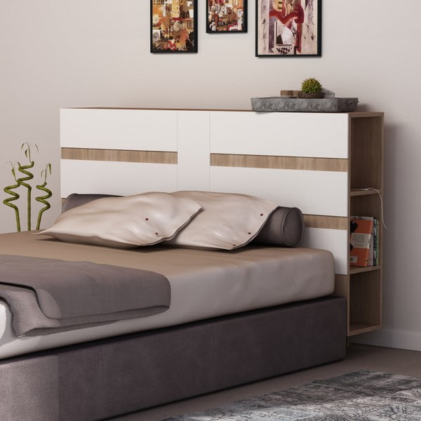 Čelo postele s úložným priestorom s bielym detailom Homitis Eddo-image-3