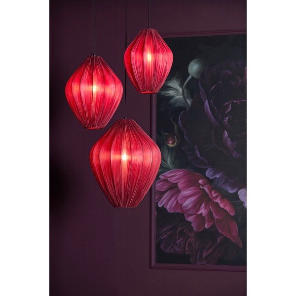 Vínovočervené závesné svietidlo s textilným tienidlom ø 12 cm Verita – Light & Living-image-1