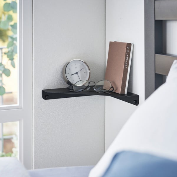 Čierna rohová kovová polica 22 cm Tower – YAMAZAKI-image-1