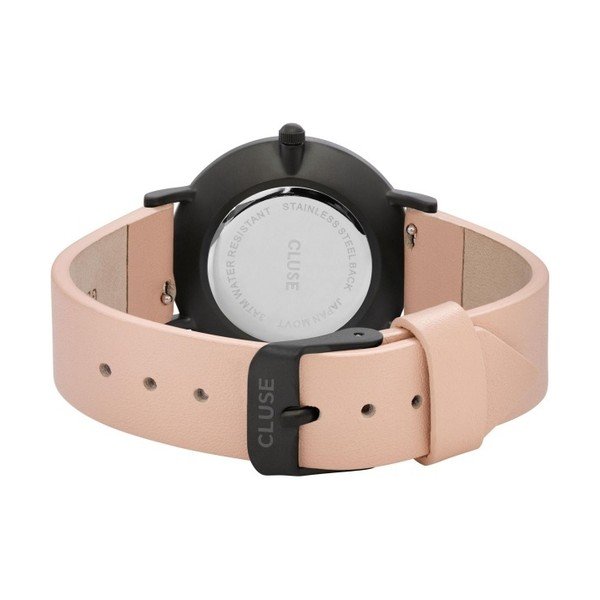 Dámske hodinky s koženým remienkom a čiernym ciferníkom Cluse Minuit-image-1