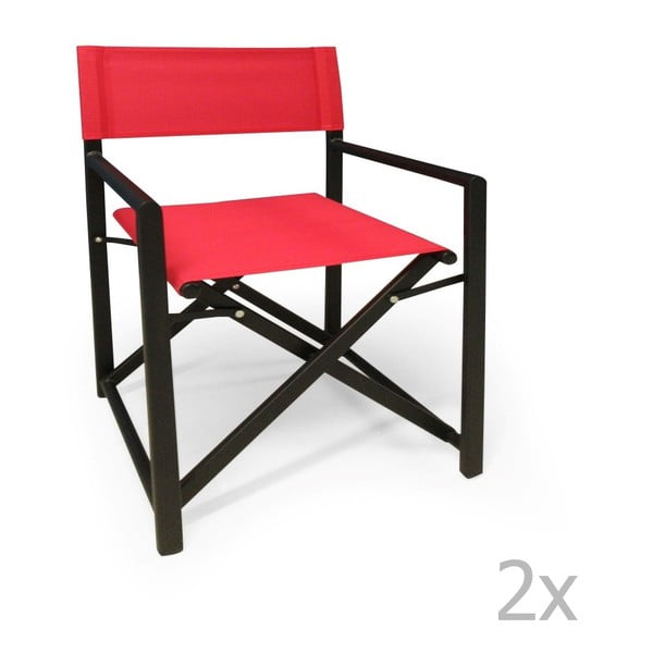Sada 2 červených skladacích stoličiek Direct