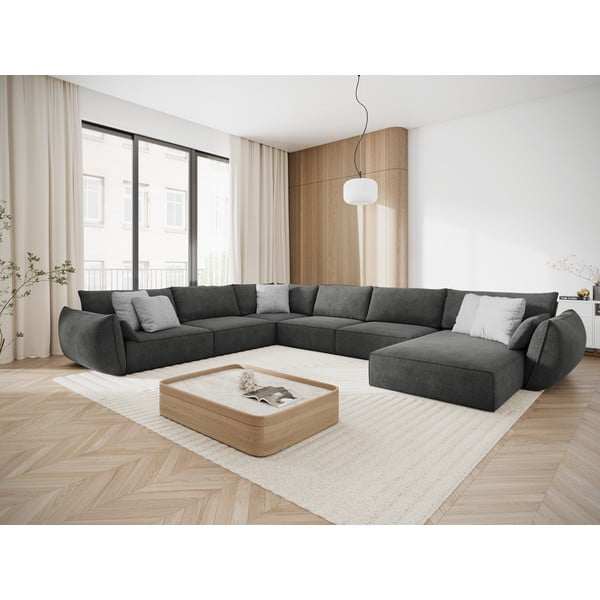 Sivá rohová pohovka (ľavý roh) Vanda - Mazzini Sofas-image-1
