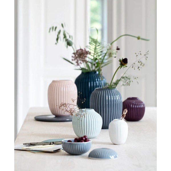Svetloružová kameninová váza Kähler Design Hammershoi, výška 20 cm-image-2