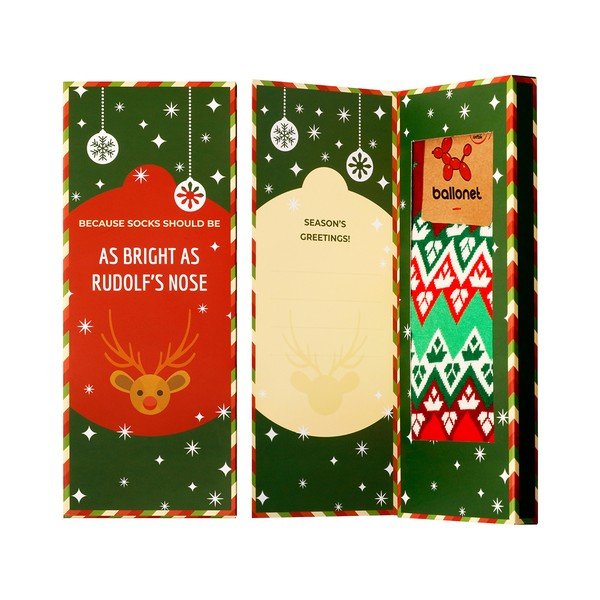 Ponožky v darčekovom balení Ballonet Socks Season's Greetings Socks Card with Flake, veľkosť 36 - 40-image-1