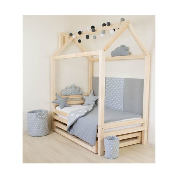 Detská ružová posteľ zo smrekového dreva Benlemi Happy, 90 × 200 cm-image-4