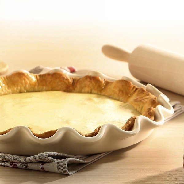 Plytká koláčová forma vo farbe slonovinovej kosti Emile Henry, ⌀ 33 cm-image-2