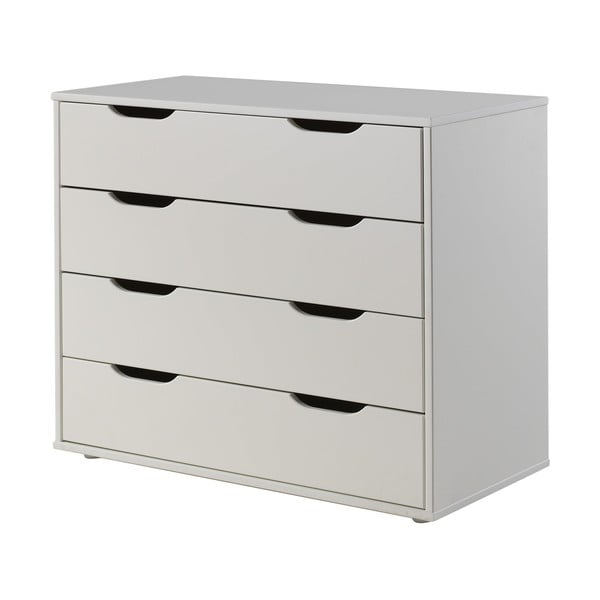 Biela vyvýšená detská posteľ z borovicového dreva s úložným priestorom s roštom 90x200 cm Scott – Vipack-image-3