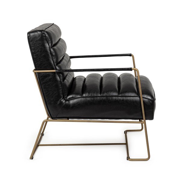 Čierne kreslo z imitácie kože Brianna – Bizzotto-image-3