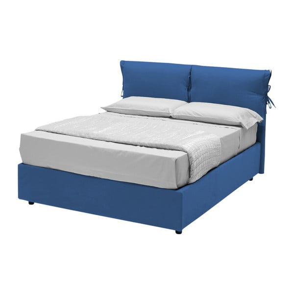 Modrá jednolôžková posteľ s úložným priestorom a 13Casa Iris, 120 x 190 cm