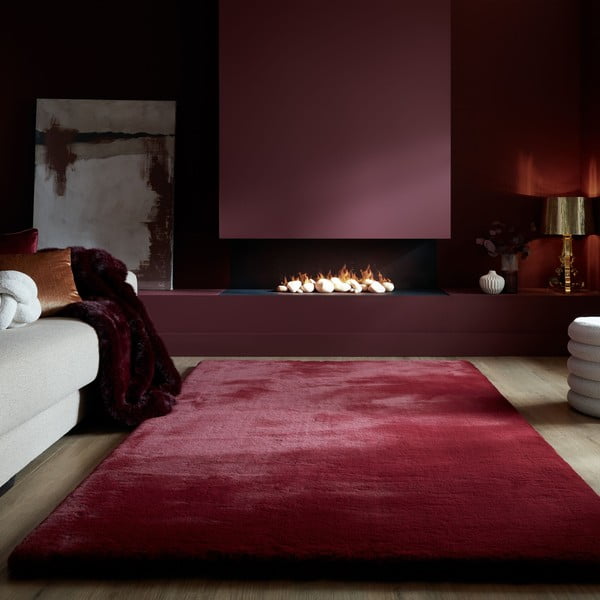 Vínová syntetická kožušina 160x230 cm Ivy Luxury Fur – Flair Rugs-image-1