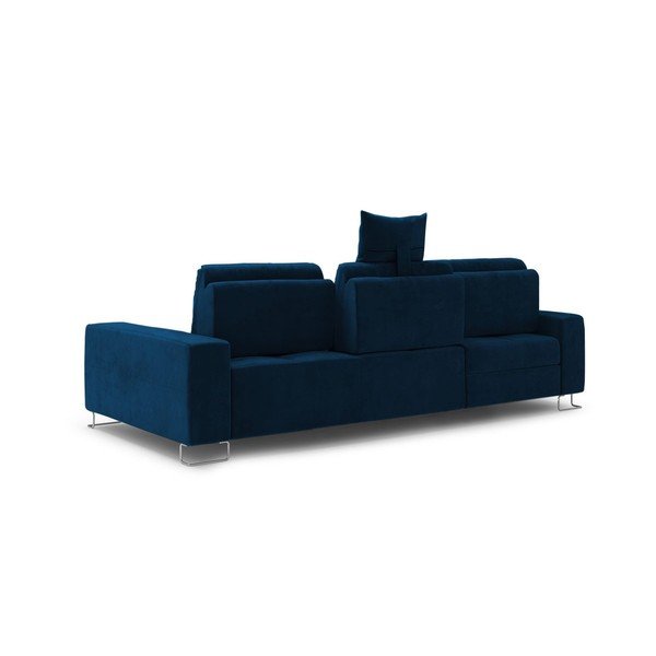 Kráľovskymodrá rozkladacia rohová pohovka so zamatovým poťahom Windsor & Co Sofas Diane, ľavý roh-image-4