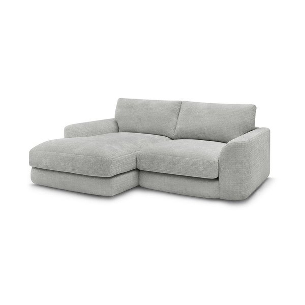 Svetlosivá ženilková rohová pohovka (ľavý roh/s leňoškou) Leonore – Bobochic Paris