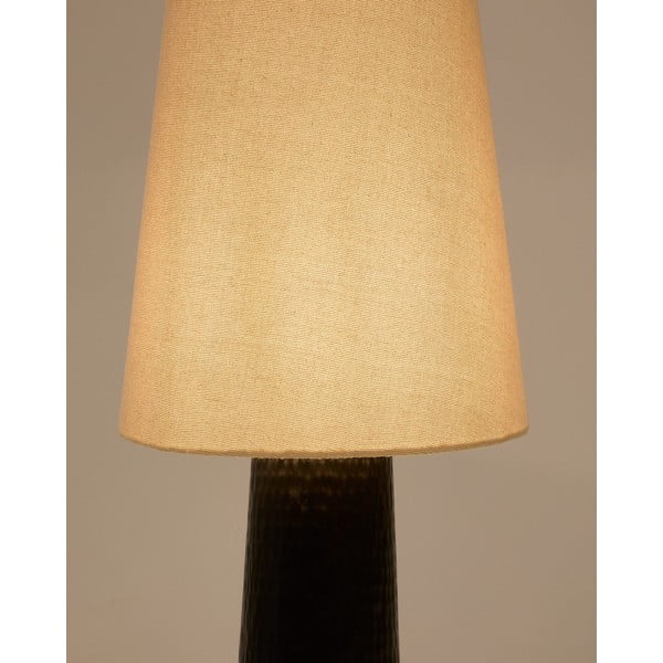 Čierno-krémová stojacia lampa s textilným tienidlom (výška 129 cm) Senni – Kave Home-image-3