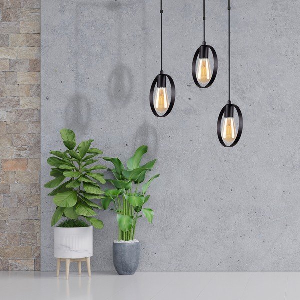 Čierne závesné svietidlo Squid Lighting Circle, výška 100 cm-image-2