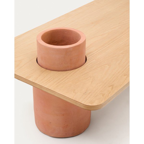 Okrúhly konferenčný stolík v dekore jaseňa v prírodnej farbe 60x110 cm Olaria – Kave Home-image-3