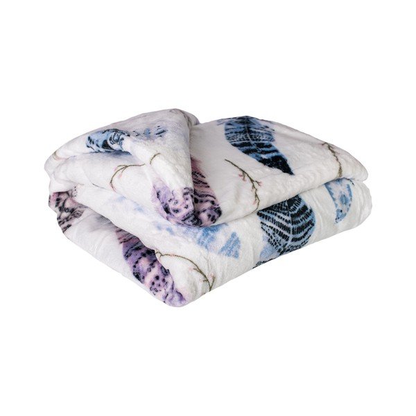 Biela televízna deka z mikroplyšu 200x150 cm Feather - My House-image-1