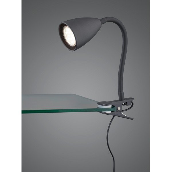 Matne čierna stolová lampa s klipom (výška  20 cm) Wanda – Trio-image-1