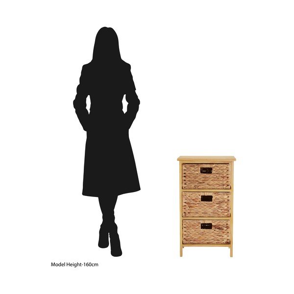 Vysoká komoda z masívu paulownie v prírodnej farbe 41x70 cm – Premier Housewares-image-3