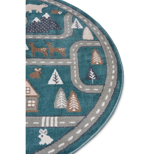 Detský koberec v petrolejovomodrej farbe ø 140 cm Streets – Hanse Home-image-1