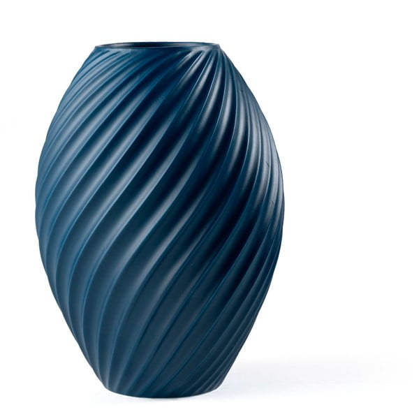 Modrá porcelánová váza Morsø River, výška 26 cm