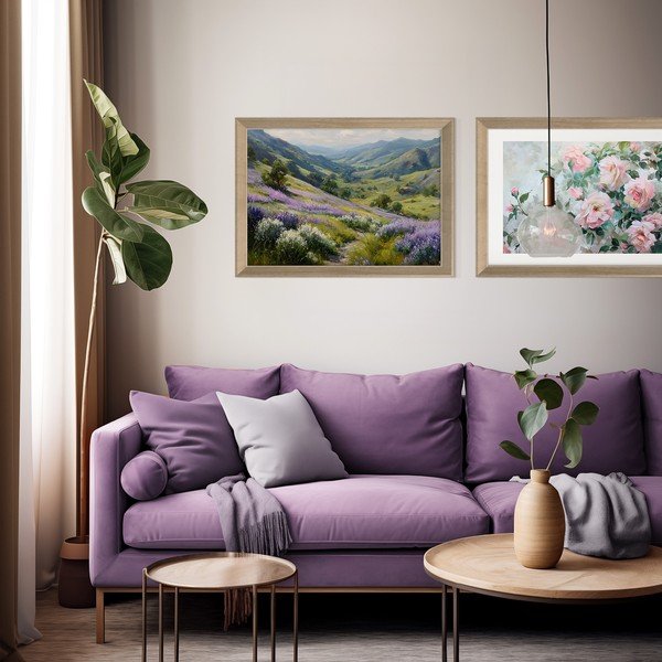 Tlačený obraz s rámom 75x56 cm Violet Hills – Styler-image-1
