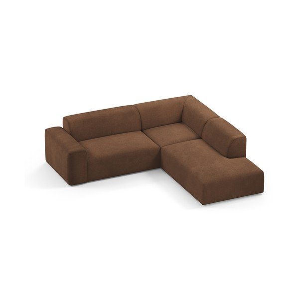 Hnedá menčestrová rohová pohovka Marie Claire Home Karen, 260 cm, pravý roh-image-3