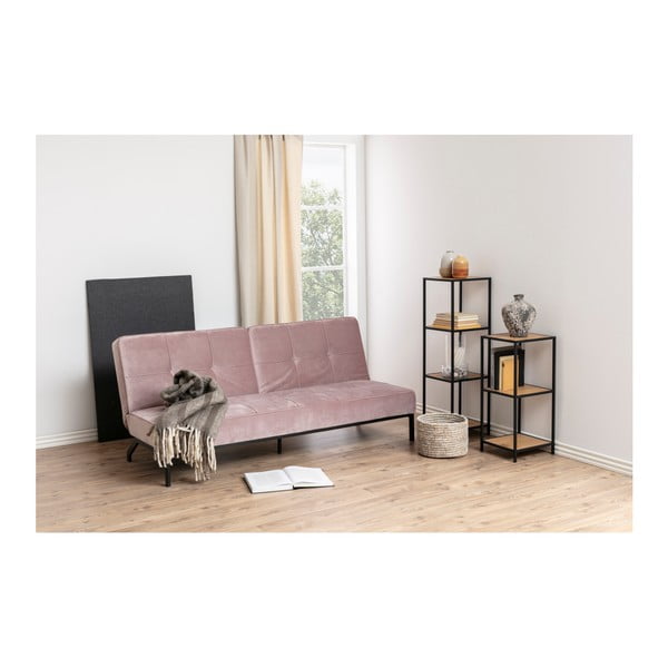 Knižnica v dekore duba v čierno-prírodnej farbe 37x120 cm Seaford – Actona-image-3