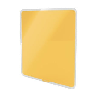Žltá magnetická sklenená tabuľa na stenu Leitz Cosy, 45 x 45 cm