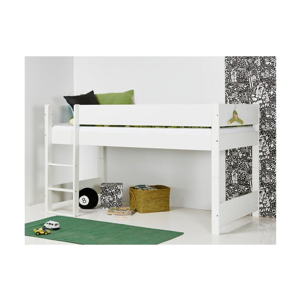 Biela detská poschodová posteľ s bezpečnostnými postrannými peľasťami Manis-h Argos, 90 x 200 cm