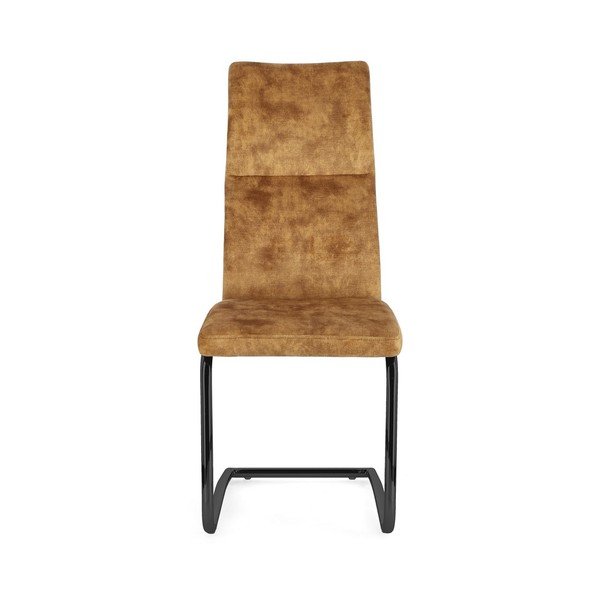 Čalúnená jedálenská stolička v horčicovej farbe Thelma – Bizzotto-image-2