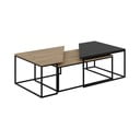 Konferenčné stolíky v súprave 3 ks s doskou v dubovom dekore v prírodnej farbe 70x110 cm Titan – Marckeric