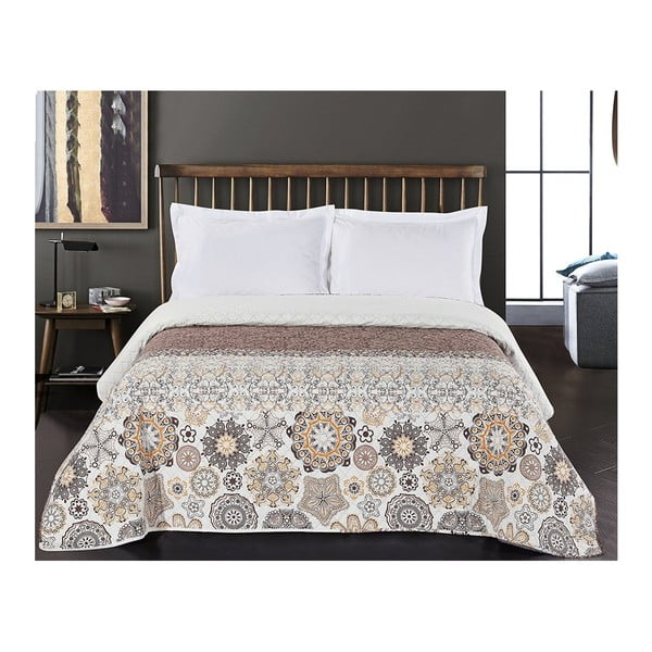 Hnedo-biely obojstranný pléd z mikrovlákna DecoKing Alhambra, 220 × 240 cm-image-2