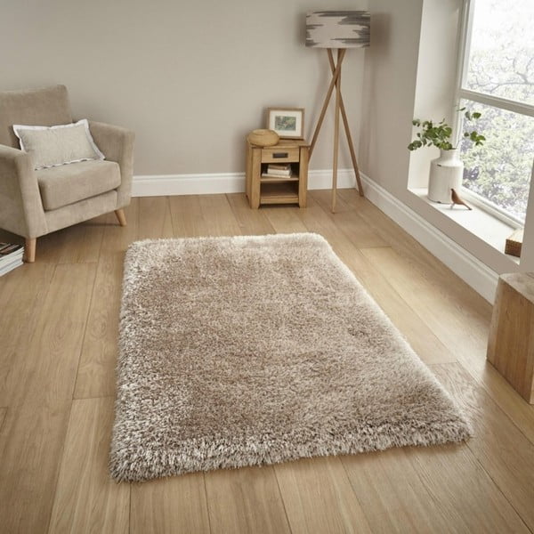 Béžový koberec s vyšším vlasom Think Rugs Montana, 150 × 230 cm