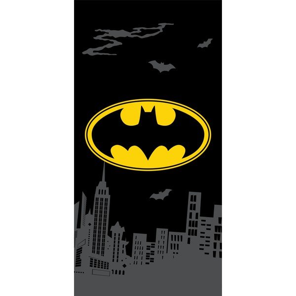 Čierna bavlnená detská osuška 70x140 cm Batman "The Emblem" – Jerry Fabrics