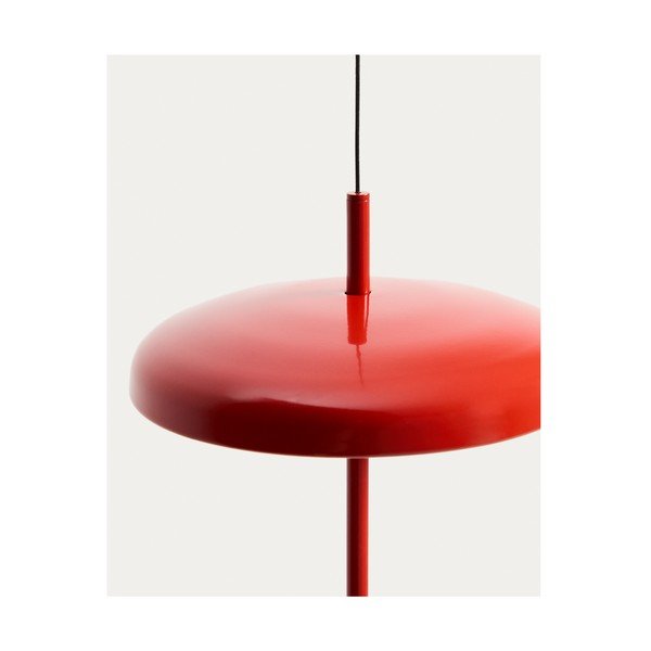 Červené LED stmievateľné závesné svetlo s kovovým tienidlom Porte – Kave Home-image-4