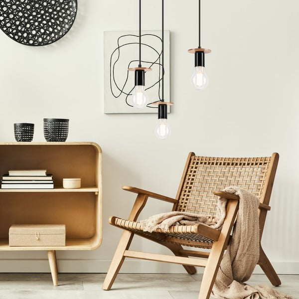 Čierne závesné svietidlo Angelina – LAMKUR-image-1