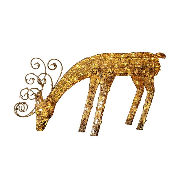 Svietiaca LED dekorácia Best Season Golden Deer, výška 55 cm