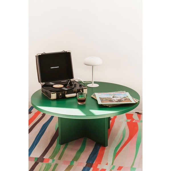 Tmavozelený okrúhly konferenčný stolík ø 100 cm Pausa – Really Nice Things-image-1