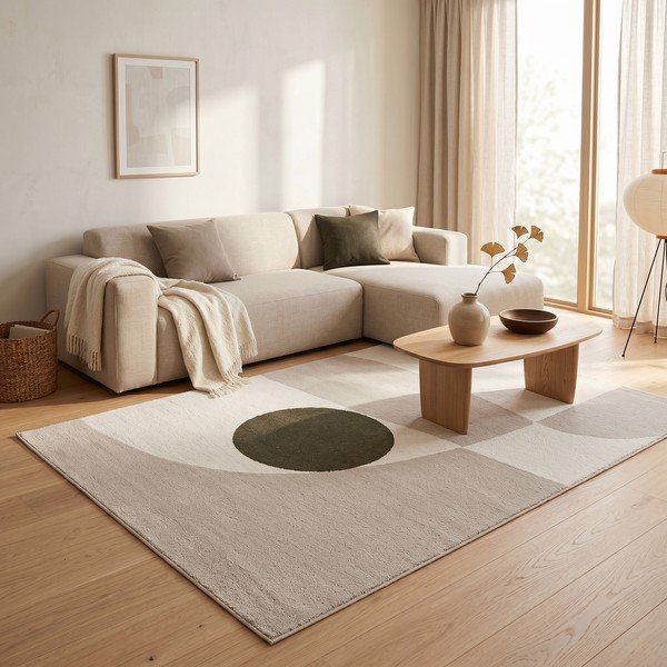 Béžový/krémovobiely koberec 120x170 cm Martini – ESTE-image-3