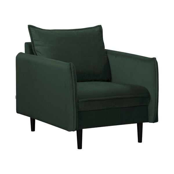 Tmavozelené zamatové kreslo Juli – Ropez