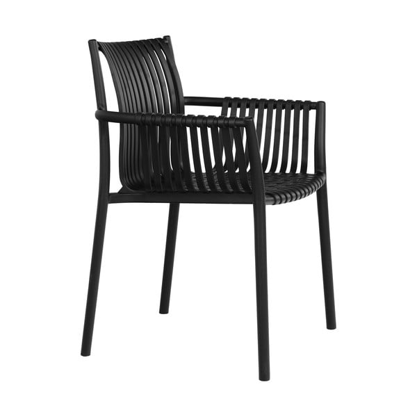 Čierne plastové záhradné stoličky v súprave 2 ks Tulsa – House Nordic-image-3