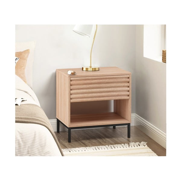 Nočný stolík s doskou v dubovom dekore v prírodnej farbe Celine – Støraa-image-1