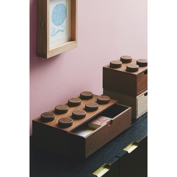 Detský úložný box z tmavo moreného dubového dreva LEGO® Wood-image-1