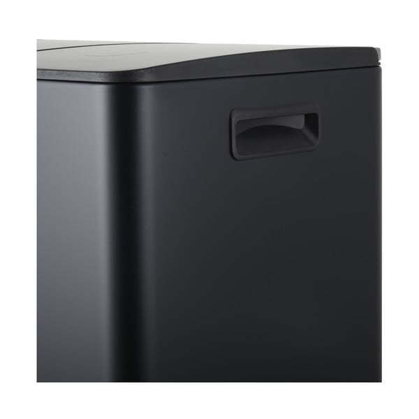 Matne čierny oceľový odpadkový kôš 2x20 l na triedený odpad/nášľapný Aliya – Spirella-image-4