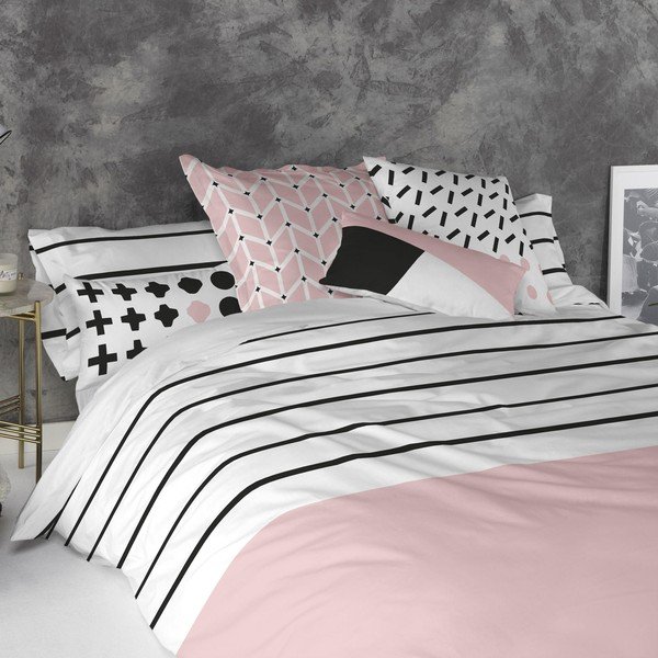 Sada 2 bavlnených obliečok na vankúš Blanc Blush, 50 × 75 cm-image-1