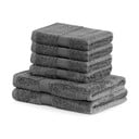 Set 2 tmavosivých osušiek a 4 uterákov DecoKing Bamby