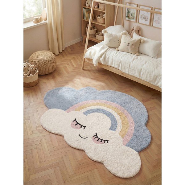 Krémovobiely prateľný/ručne tkaný bavlnený detský koberec 140x200 cm Snuggle Nappi – Hanse Home-image-1