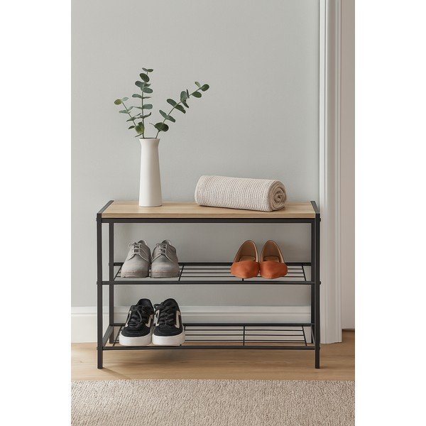 Čierny oceľový stojan na topánky 63x44x30 cm Asten – Bonami Essentials-image-1